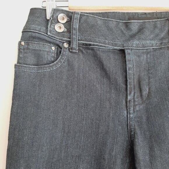 GASOLINE Junny-C Overlap Faux Belt Mid-Rise Straight Leg Dark Blue Jeans Sz 6 - Picture 4 of 10